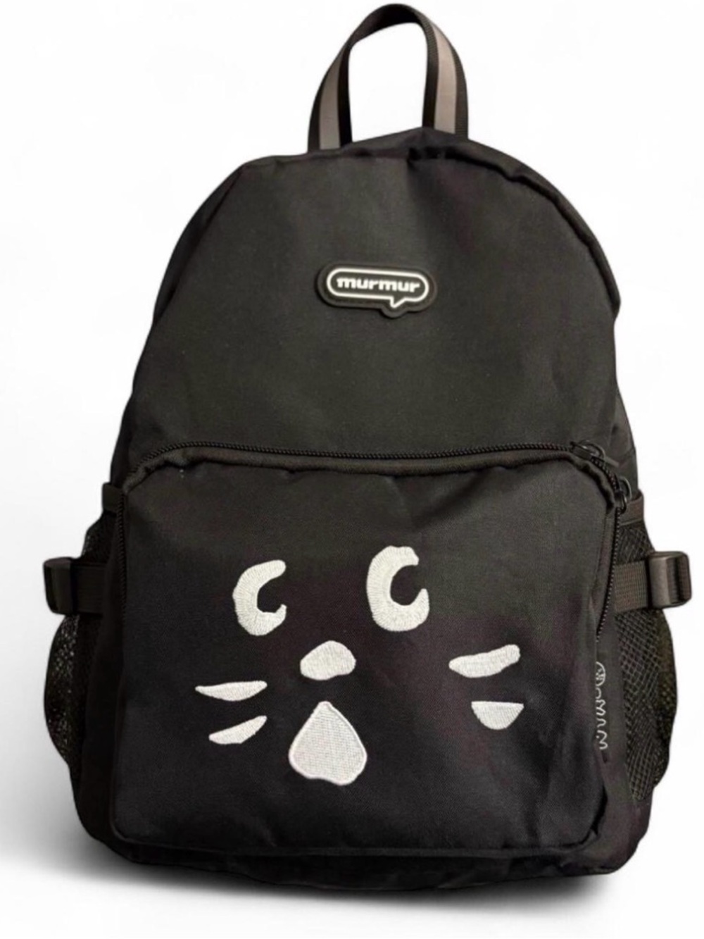 Ne-Net Issey Miyake Black Backpack with White Cat Graphic
